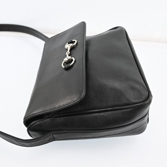 Gucci black leather 1955 Horse-bit cross body with a chrome accent - Picture 6 of 16